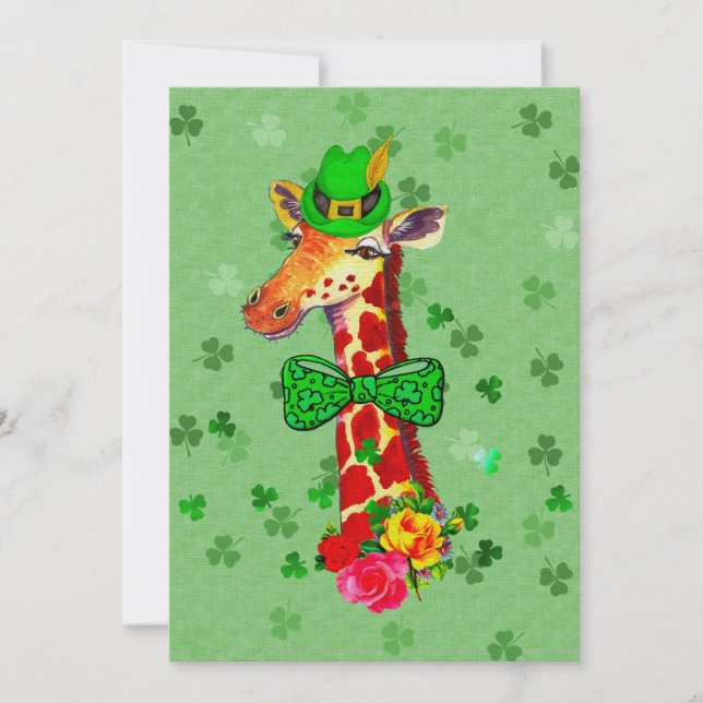 St Patrick Tagesgiraffe Einladung (Vorderseite)