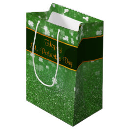 St Patrick TagesGlitzer-Kleeblatt Mittlere Geschenktüte