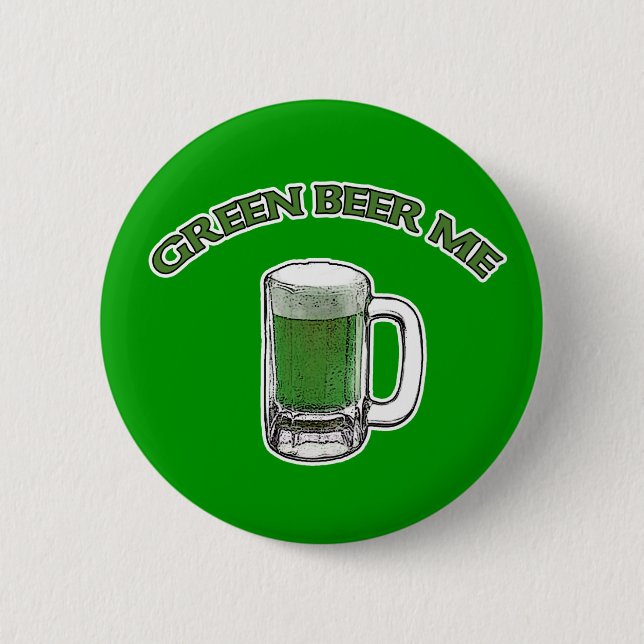St Patrick Tagesgrün-Bier ich Knöpfe Button (Vorderseite)