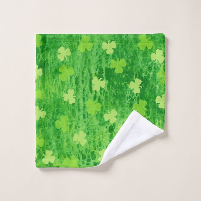 St Patrick Tagesgrün-Kleeblatt-Muster-Wäsche-Stoff Waschlappen (Waschlappen)