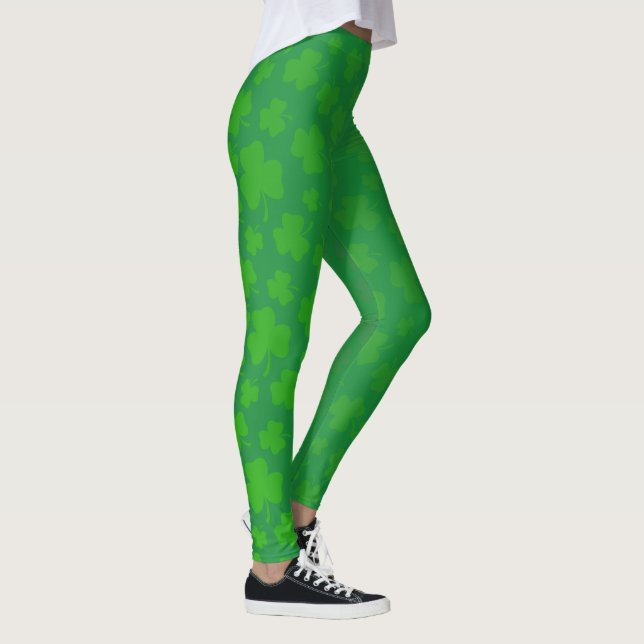 St Patrick Tagesgrün Ombre Kleeblatt Leggings (Rechts)