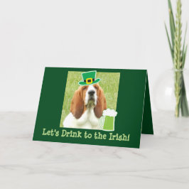St Patrick Tagesgrußkarte mit Basset Hound Karte