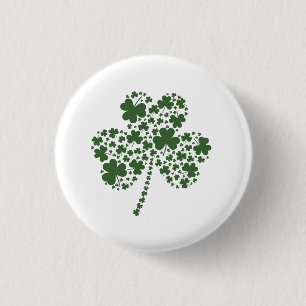 St Patrick Tagesirischer Kleeblatt-Klee Button
