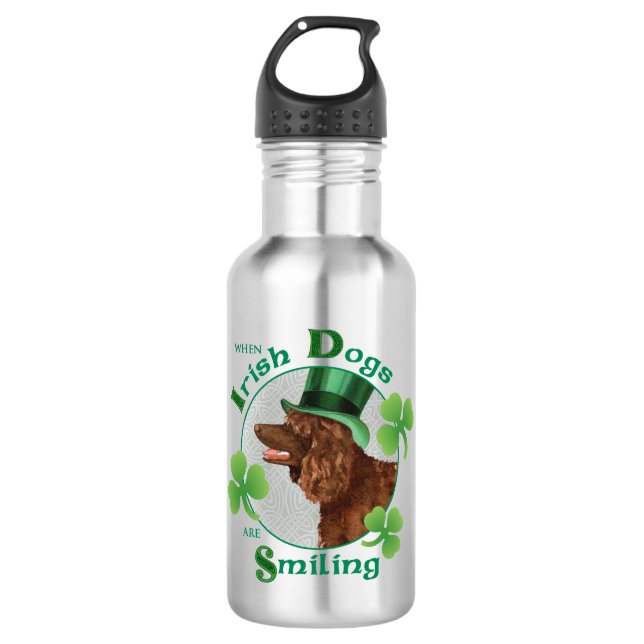 St Patrick Tagesirisches WasserSpaniel Edelstahlflasche (Vorderseite)