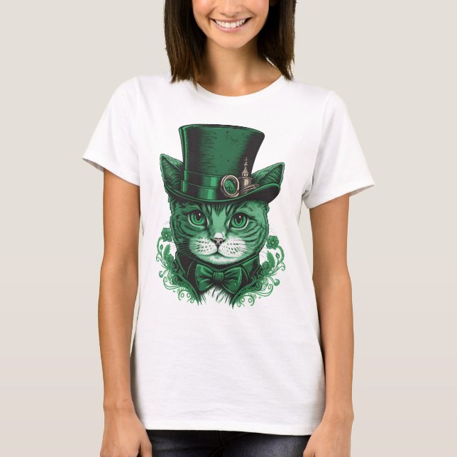St. Patrick-Tageskatze T-Shirt (Vorderseite)