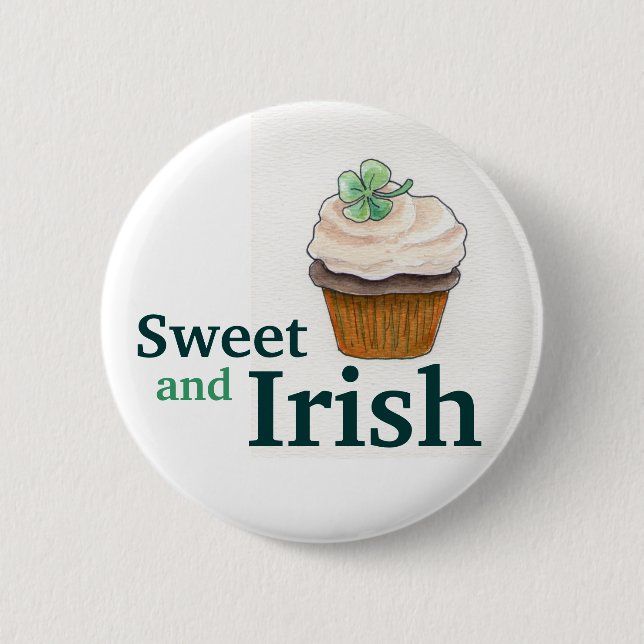 St Patrick Tagesklee-Kuchen-Knopf-Iren Button (Vorderseite)