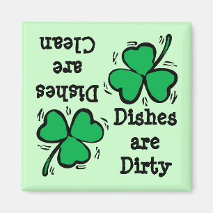 St Patrick Tagesklee sauberes schmutziges Magnet