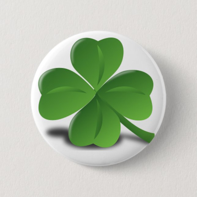 St Patrick TagesKleeblatt-Klee-Knopf Button (Vorderseite)