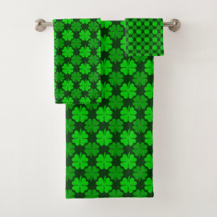 St Patrick TagesKleeblatt-Muster Badhandtuch Set