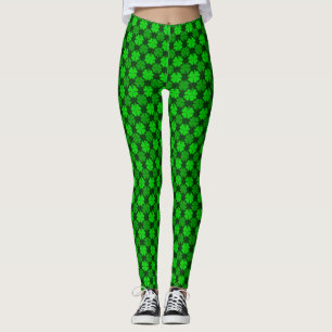 St Patrick TagesKleeblatt-Muster Leggings