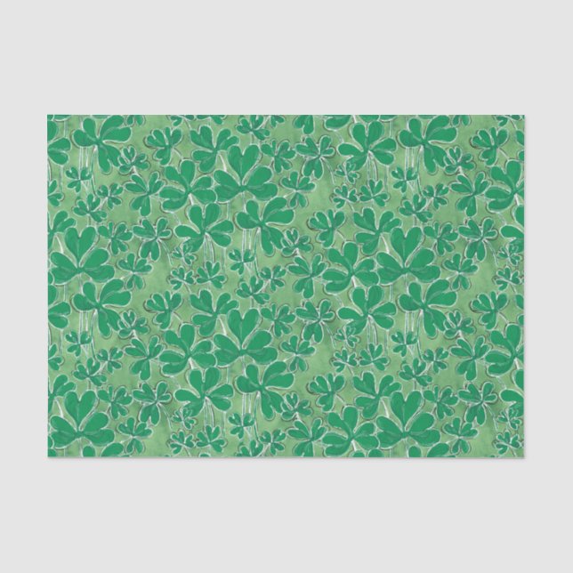 St Patrick TagesKleeblätter Seidenpapier (Vorderseite)