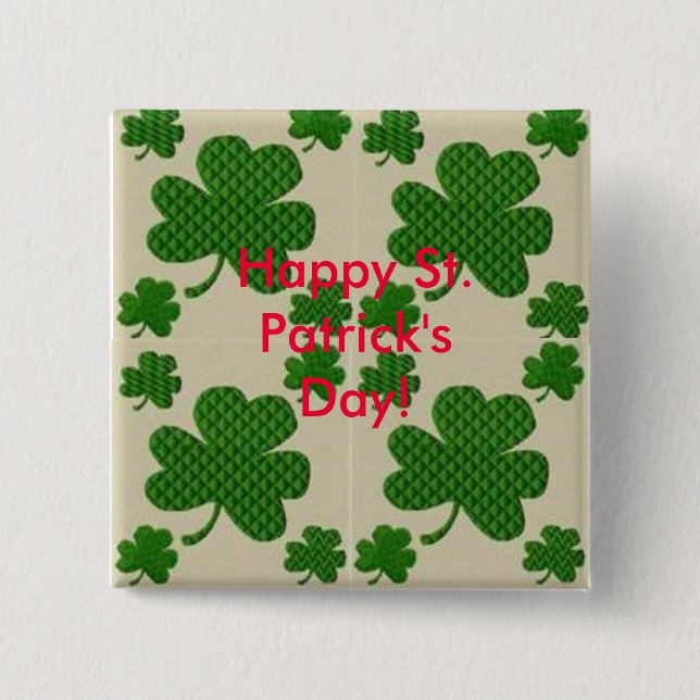 St Patrick Tagesknopf Button (Vorderseite)