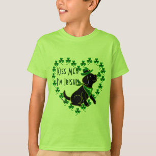 St Patrick Tagesschwarzes Labrador T-Shirt
