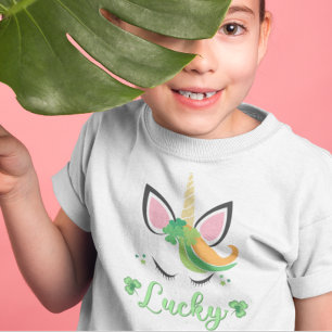 St Patrick Unicorn Lucky Green Clover Kleeblatt Fu T-Shirt