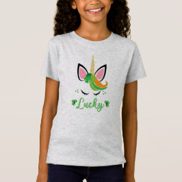 St Patrick Unicorn Lucky Green Clover Kleeblatt Fu T-Shirt