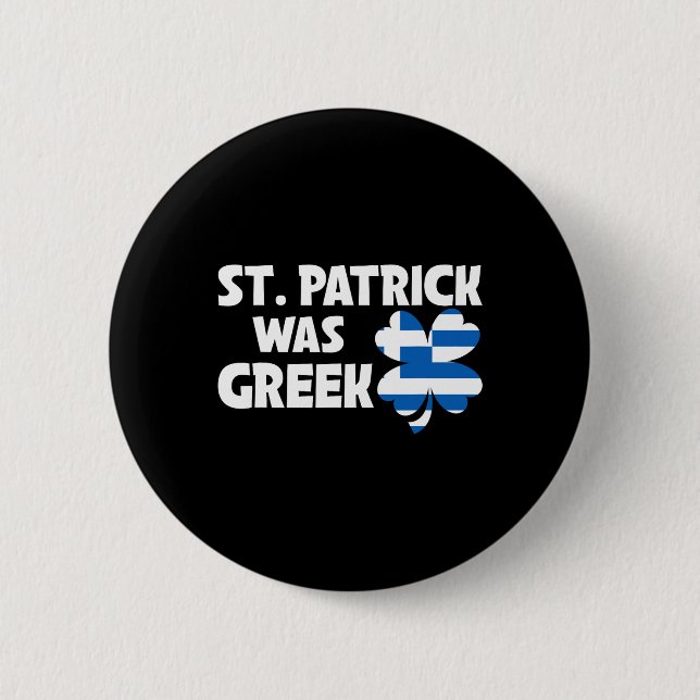 St Patrick war die griechische Flagge Patriotic St Button (Vorderseite)