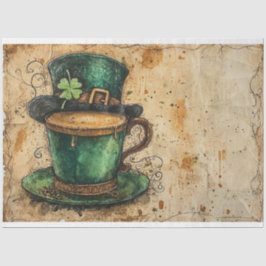 St Patrick Whimsical Coffee Green Tales Seidenpapier
