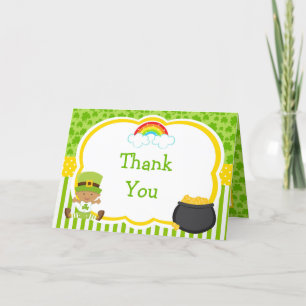 St Patricks African American Boy Baby Shower Dankeskarte