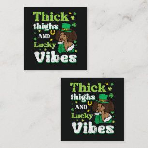 St Patricks Afro Dicke Oberschenkel Glückliche Vib Quadratische Visitenkarte