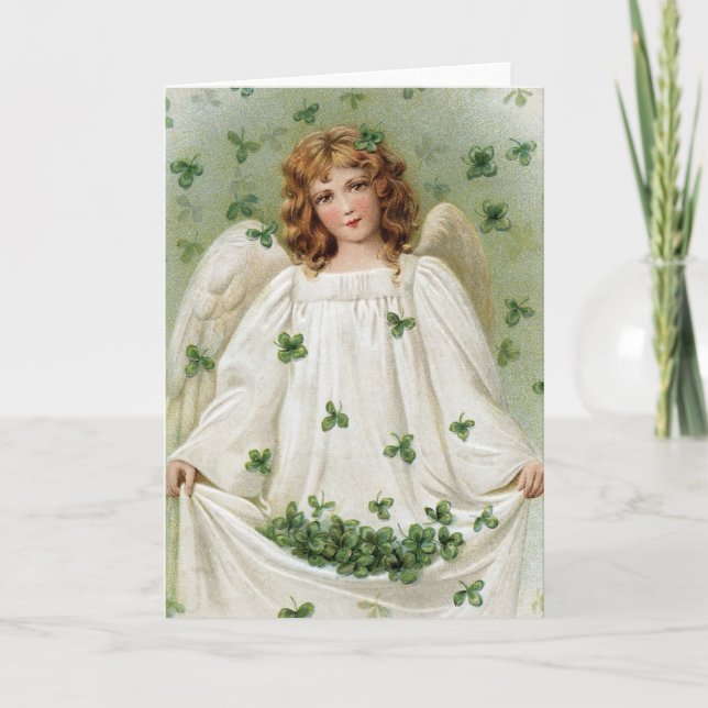 St. Patricks Angel bringt Ihnen viel Glück Karte (Vorderseite)