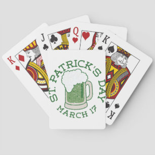 St. Patricks bedrängtes grünes Bier Spielkarten