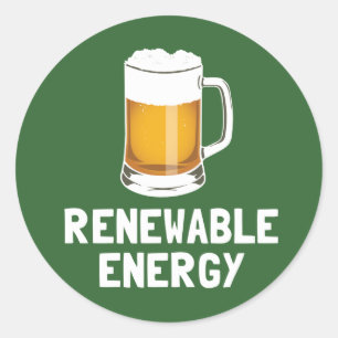 St. Patricks Bier für erneuerbare Energien Runder Aufkleber
