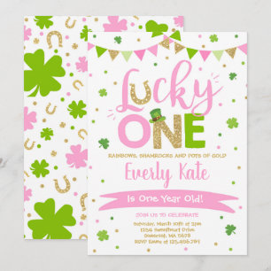 St. Patrick's Birthday Invitation Lucky One Party