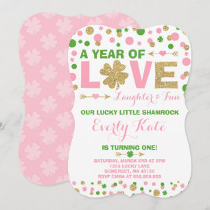 St. Patrick's Birthday Invitation Petit Shamrock