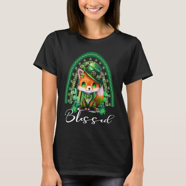St Patrick's Blessed Cute Rainbow Adorable Christi T-Shirt (Vorderseite)