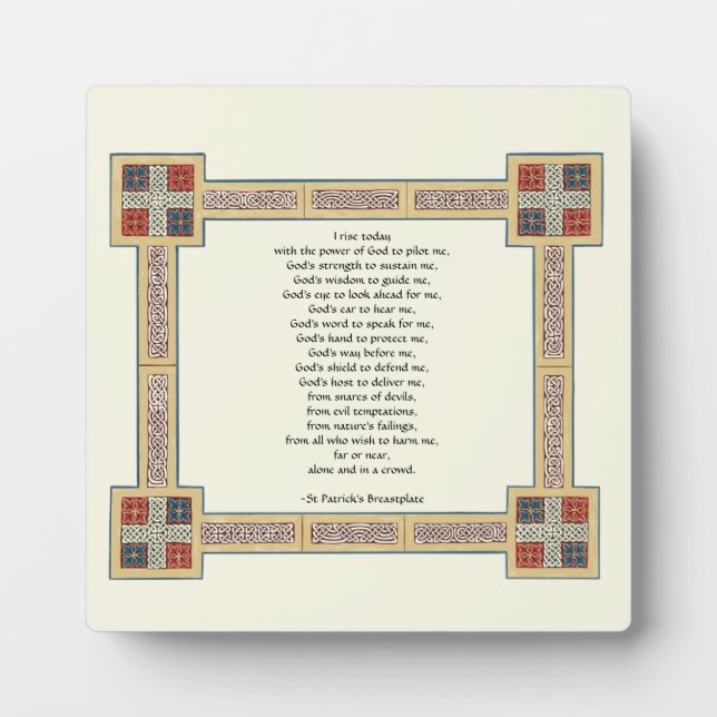 St. Patrick's Breastplate Gebet mit keltischen Kno Fotoplatte (Vorderseite)
