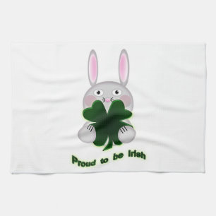 St. Patricks Bunny Proud zu irischem Kleeblatt Handtuch