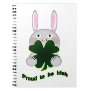 St. Patricks Bunny Proud zu irischem Kleeblatt Notizblock