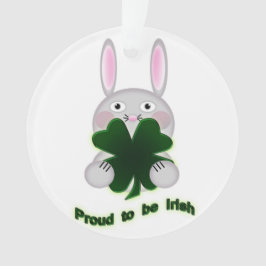 St. Patricks Bunny Proud zu irischem Kleeblatt Ornament