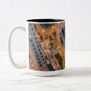 St. Patrick's Cathedral New York City Luftbild Zweifarbige Tasse