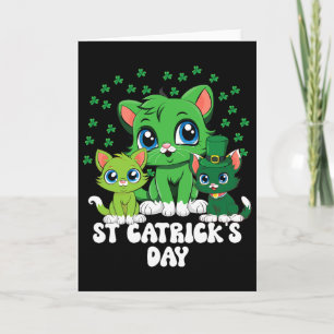 St Patricks Catricks Day Katzen Grün Saint Pattys  Karte