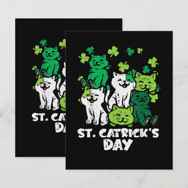 St Patricks Catricks Day Katzen Saint Pattys Ankündigung (Vorne/Hinten)
