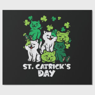 St Patricks Catricks Day Katzen Saint Pattys Geschenkpapier