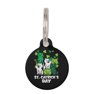 St Patricks Catricks Day Katzen Saint Pattys Haustiermarke