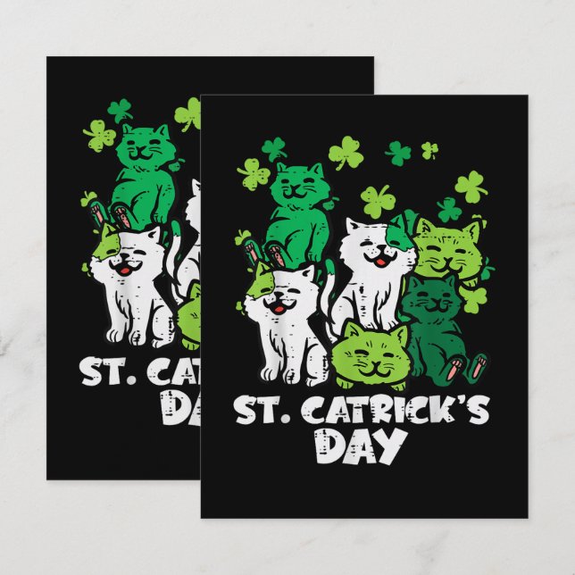 St Patricks Catricks Day Katzen Saint Pattys Karte (Vorne/Hinten)
