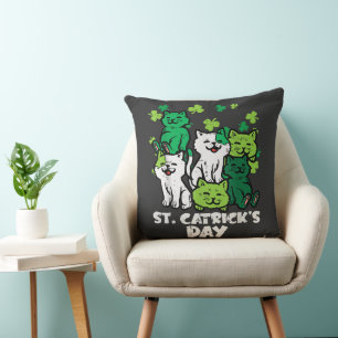 St Patricks Catricks Day Katzen Saint Pattys Kissen