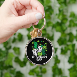St Patricks Catricks Tag Katzen Saint Pattys Schlüsselanhänger