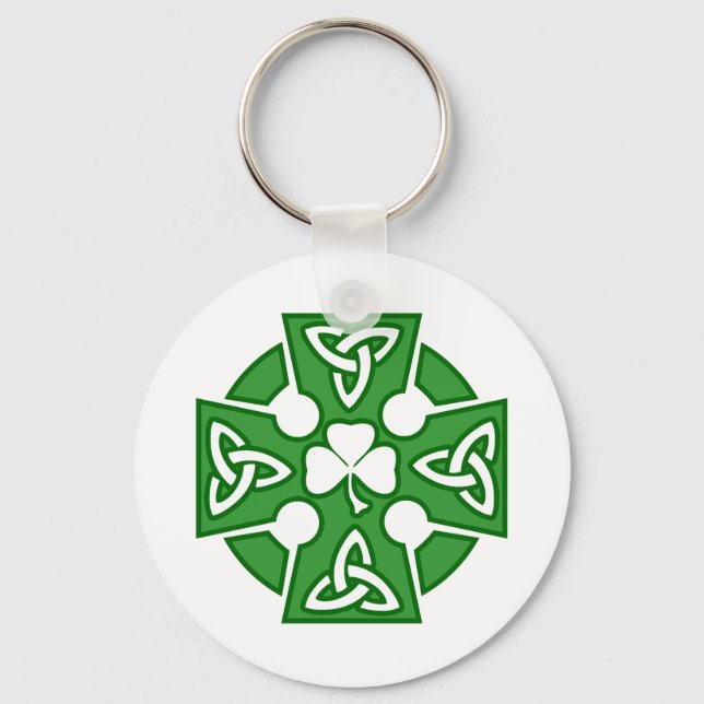 St Patrick's Celtic Cross Schlüsselanhänger (Vorderseite)