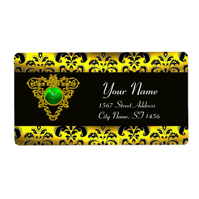 ST PATRICK'S CELTIC HERZ BLACK AND GOLD DAMASK (Vorne)
