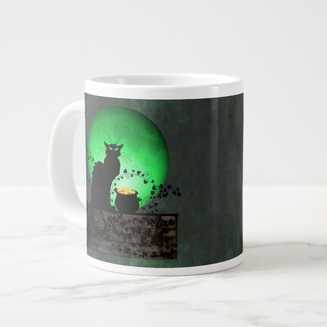 St. Patrick's Chat Noir Jumbo-Tasse (Vorderseite Links)