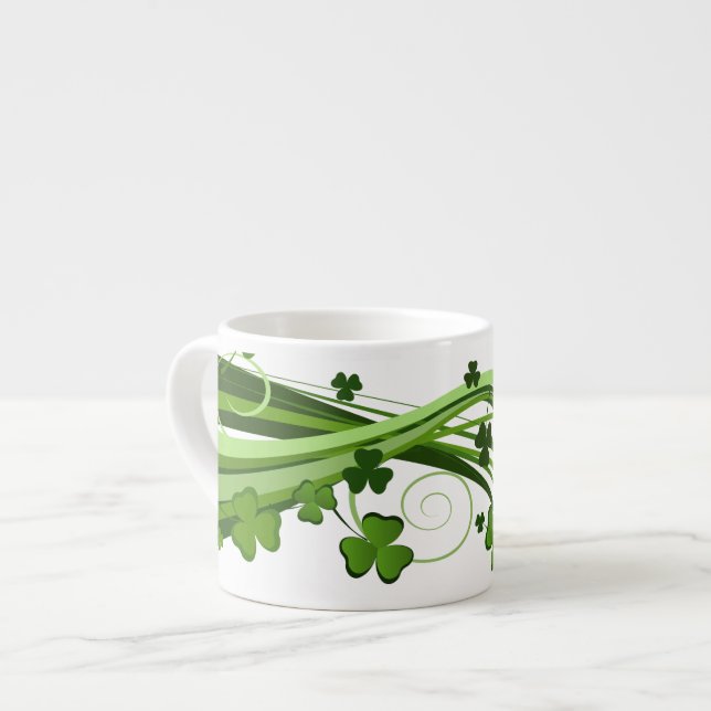 St. Patrick's Clover Espresso Tasse (Vorderseite Links)