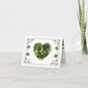 St. Patrick's Clover Heart Feiertagskarte