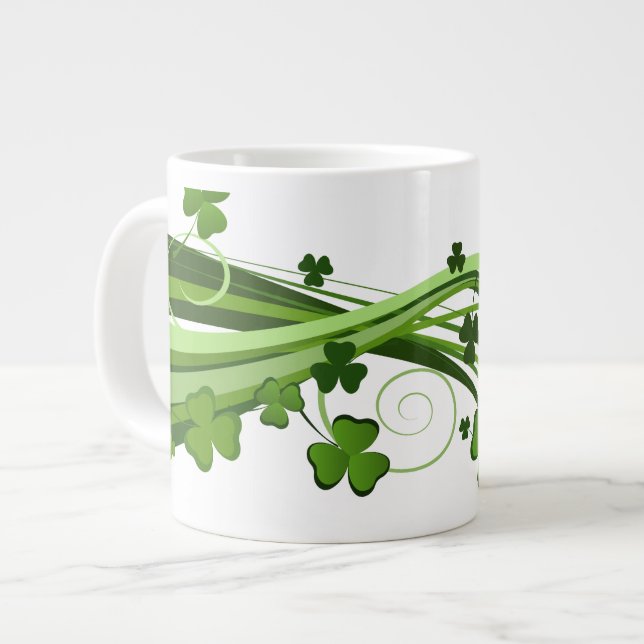 St. Patrick's Clover Jumbo Tasse (Vorderseite Links)