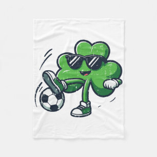 St Patricks Clover Soccer Saint Pattys Fußball Jun Fleecedecke