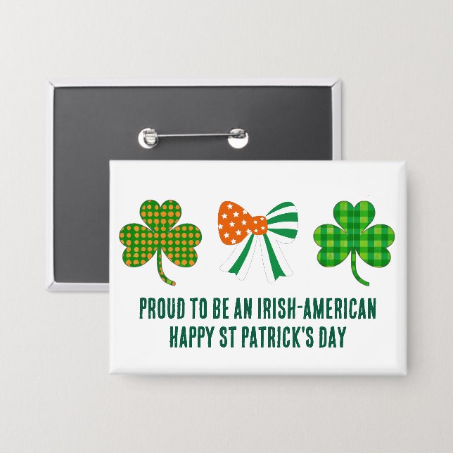 St Patricks Coquette Kleeblatt Personalisiert Button (Vorderseite/Rückseite)