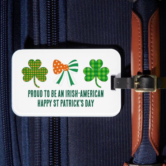 St Patricks Coquette Kleeblatt Personalisiert Gepäckanhänger (Vorderseite Insitu 4)
